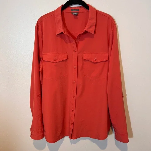 Eddie Bauer Womens Long Sleeve Departure Shirt Button Down Active Lightweight XL - Picture 3 of 15